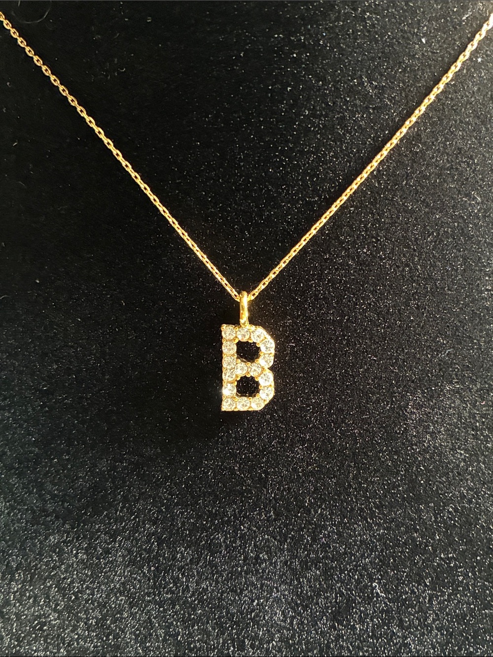Plunder Gold-Tone 'B' Initial Necklace with Crystal Accents